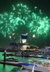 Yas Island Lights Up Green To Celebrate Saudi National Day