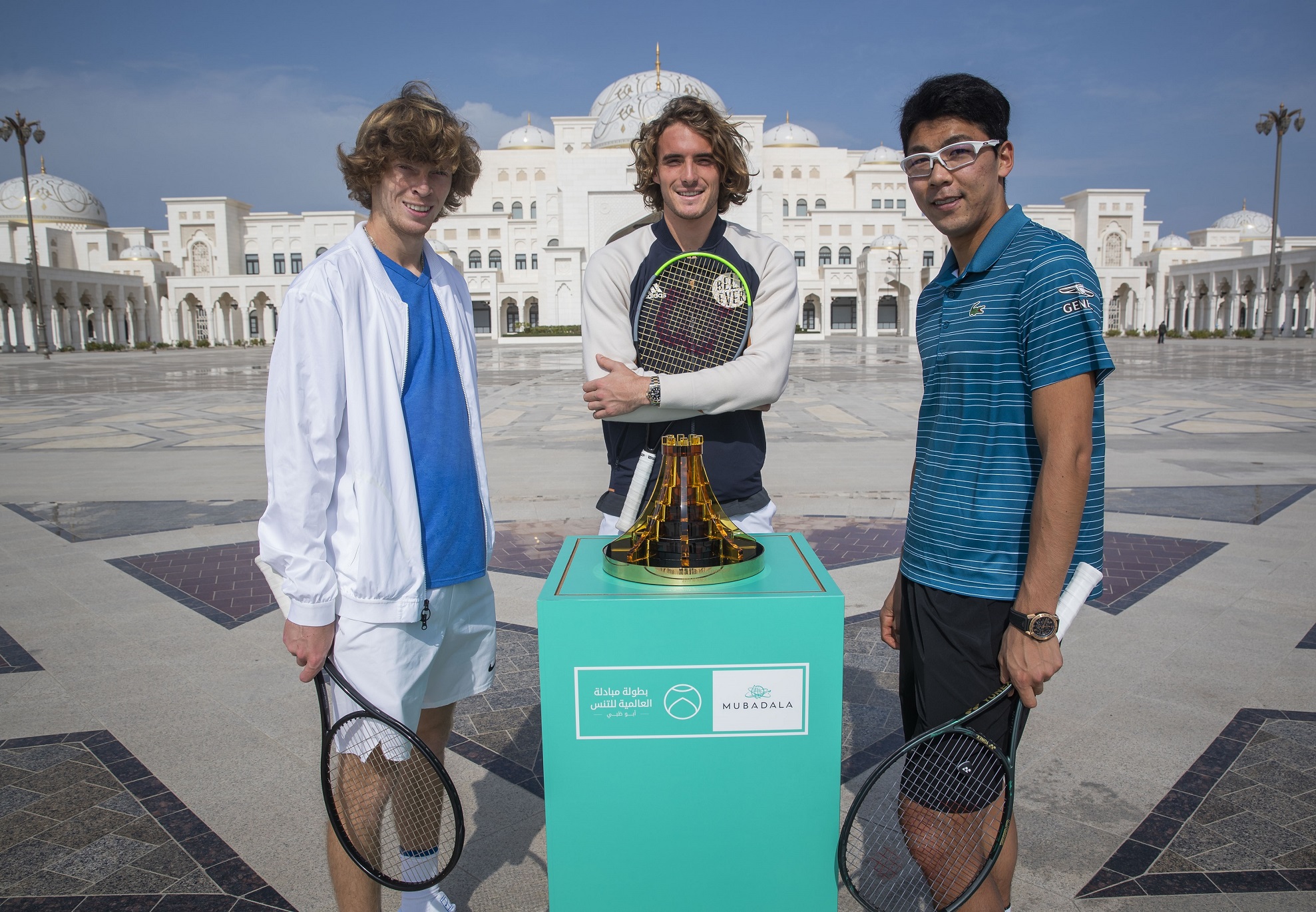 Mubadala World Tennis Championship Trio Visit Abu Dhabi’s Qasr Al Watan