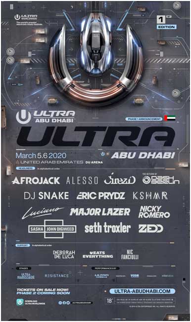Ultra Abu Dhabi Announces Highly-Anticipated Phase 1 Lineup