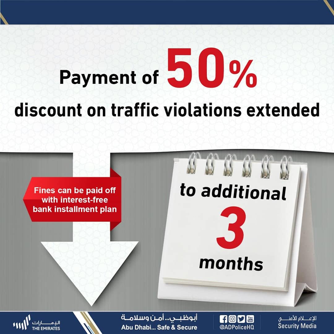 Abu Dhabi’s 50pc Discount On Traffic Fines Extended To June 22