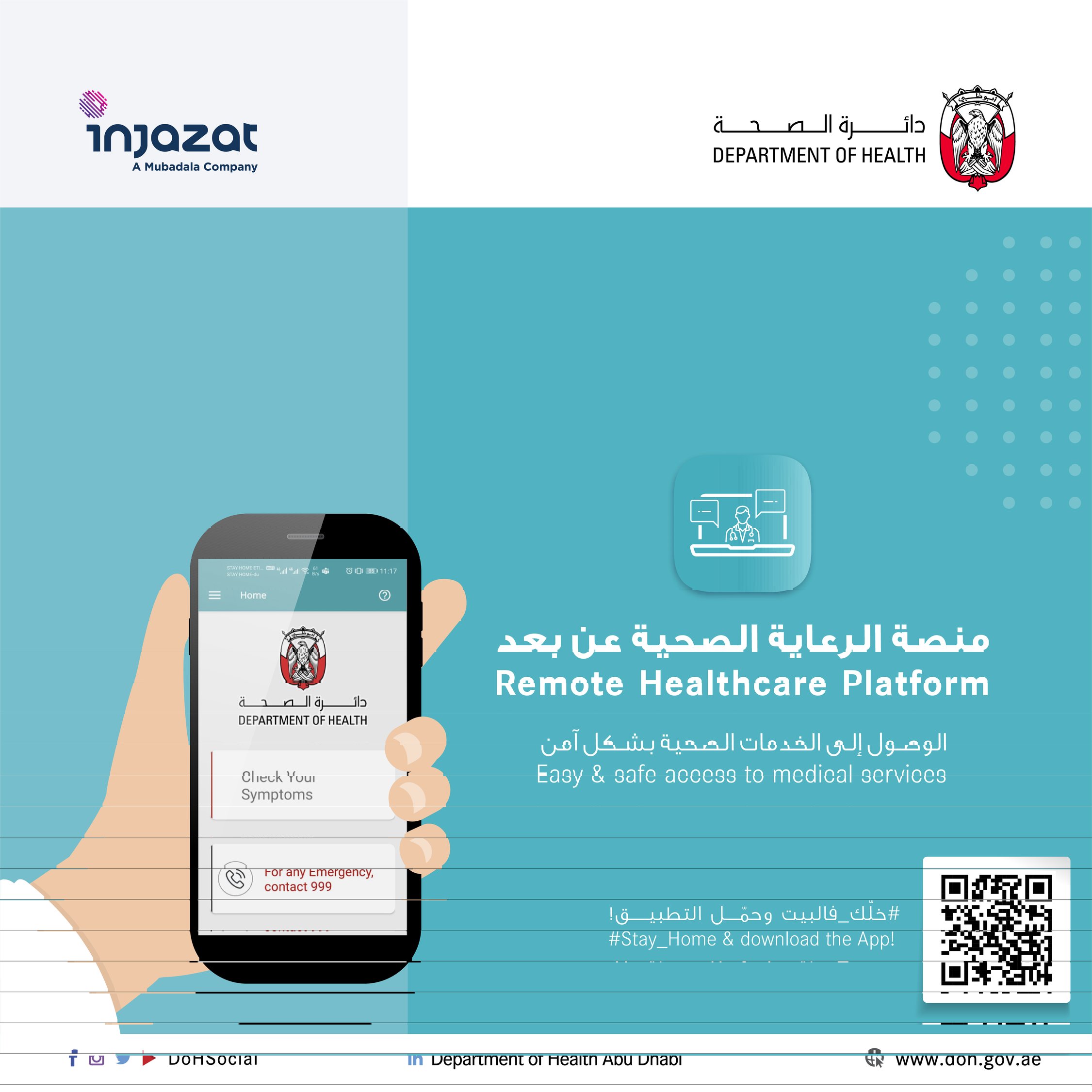 DoH-Abu Dhabi Launches Remote Healthcare Platform With Injazat To Contain COVID-19