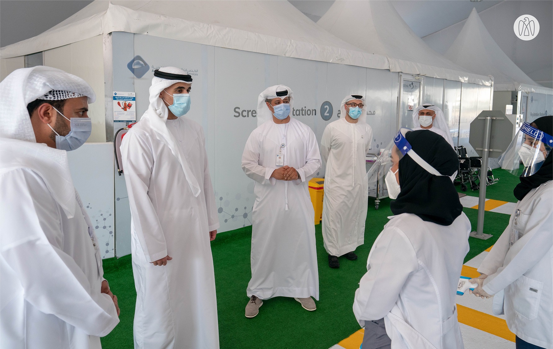 Khalid Bin Mohamed Bin Zayed Visits SEHA’s Drive-Through Center In Abu Dhabi, Corniche ​