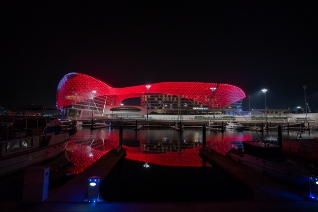 Yas Island Turns Red As UAE’s Hope Probe Approaches The Red Planet