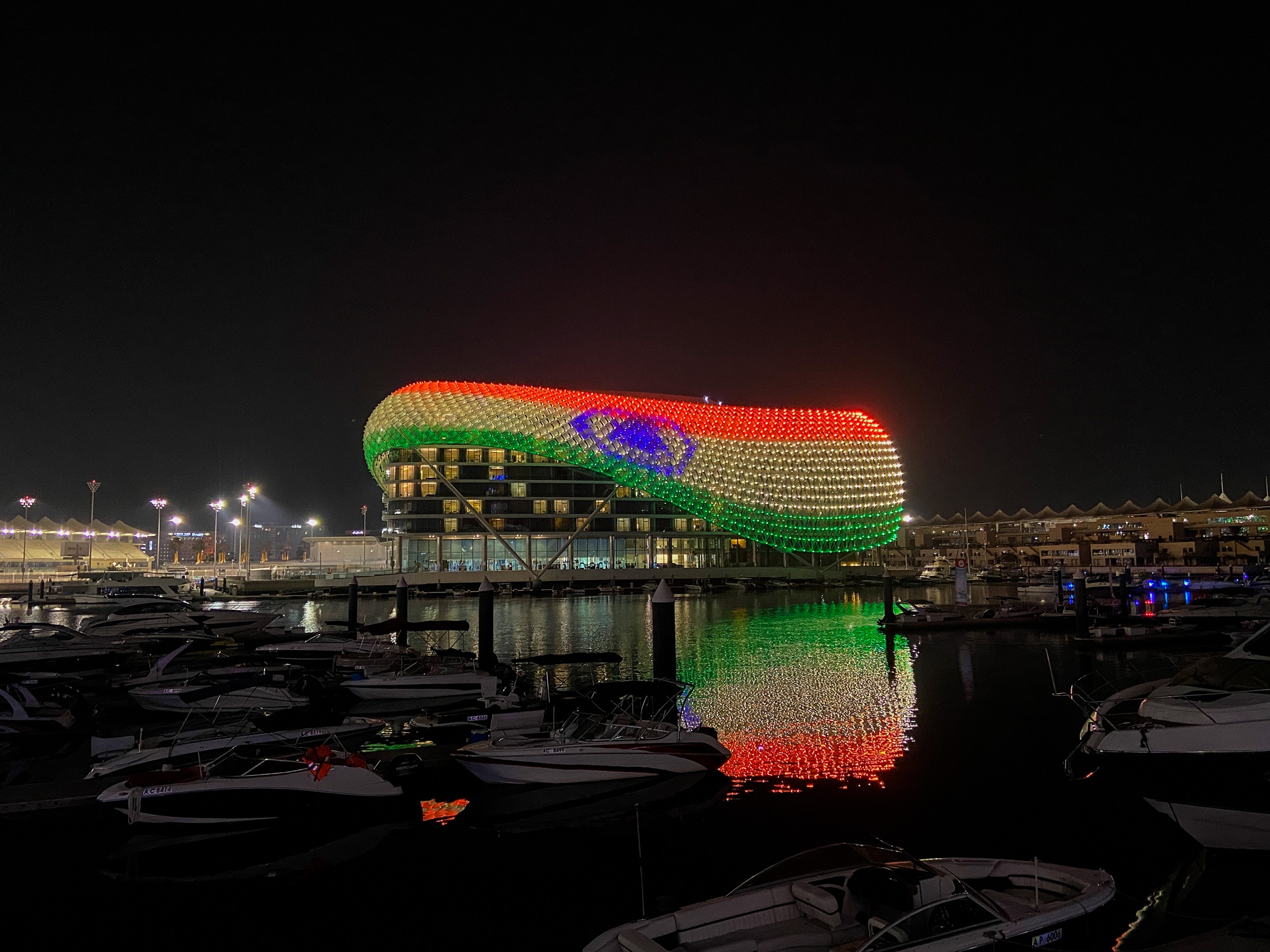 Yas Island Shows Solidarity With India As W Abu Dhabi – Yas Island Displays The Indian Flag
