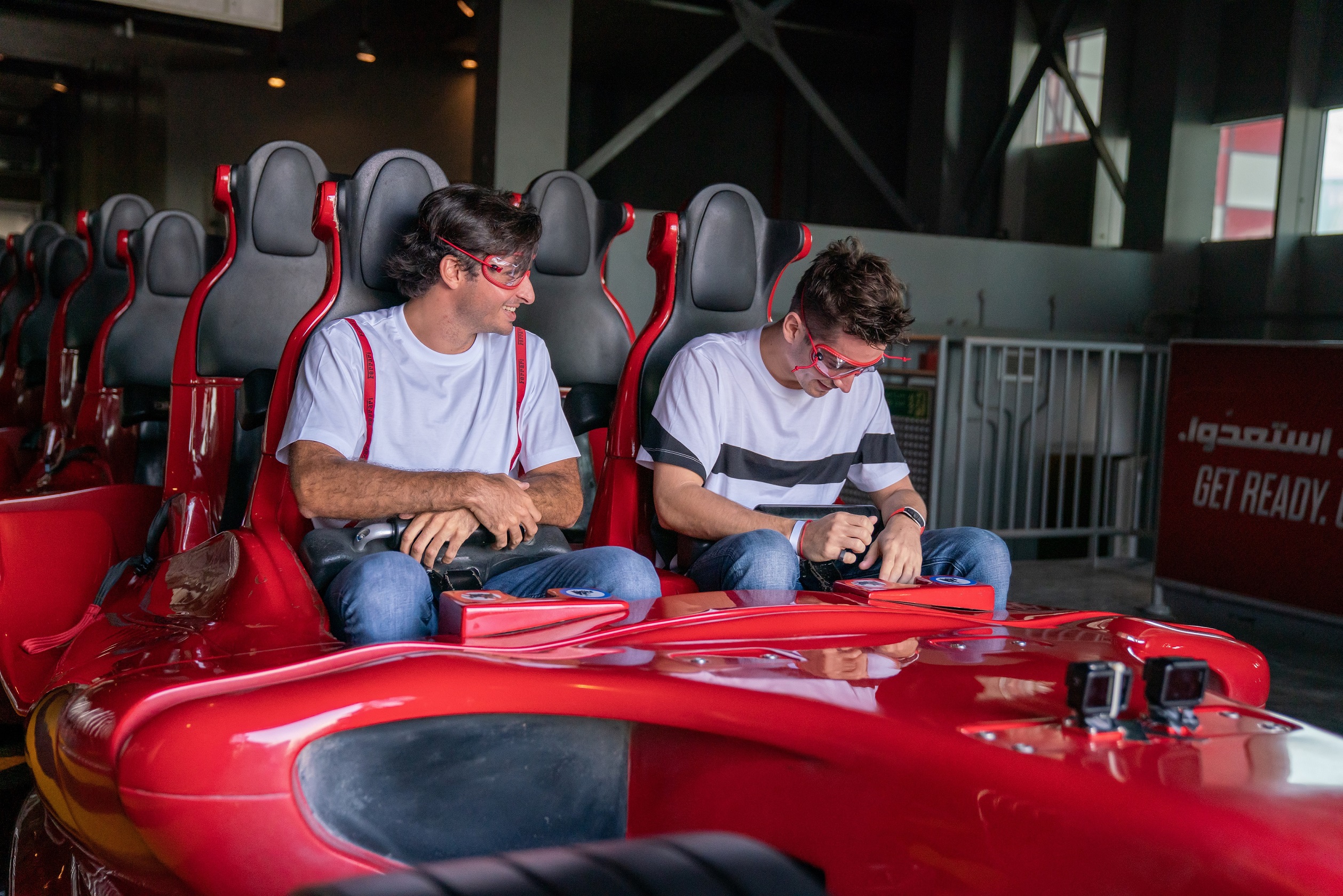 Ferrari World Abu Dhabi Welcomes Formula 1 Drivers Charles Leclerc And Carlos Sainz Jr.