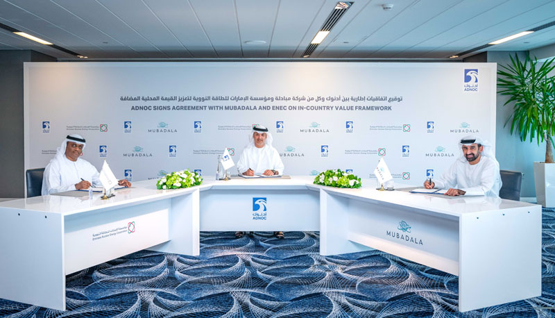 ADNOC Partners With Mubadala and ENEC To Drive In-Country Value For The UAE