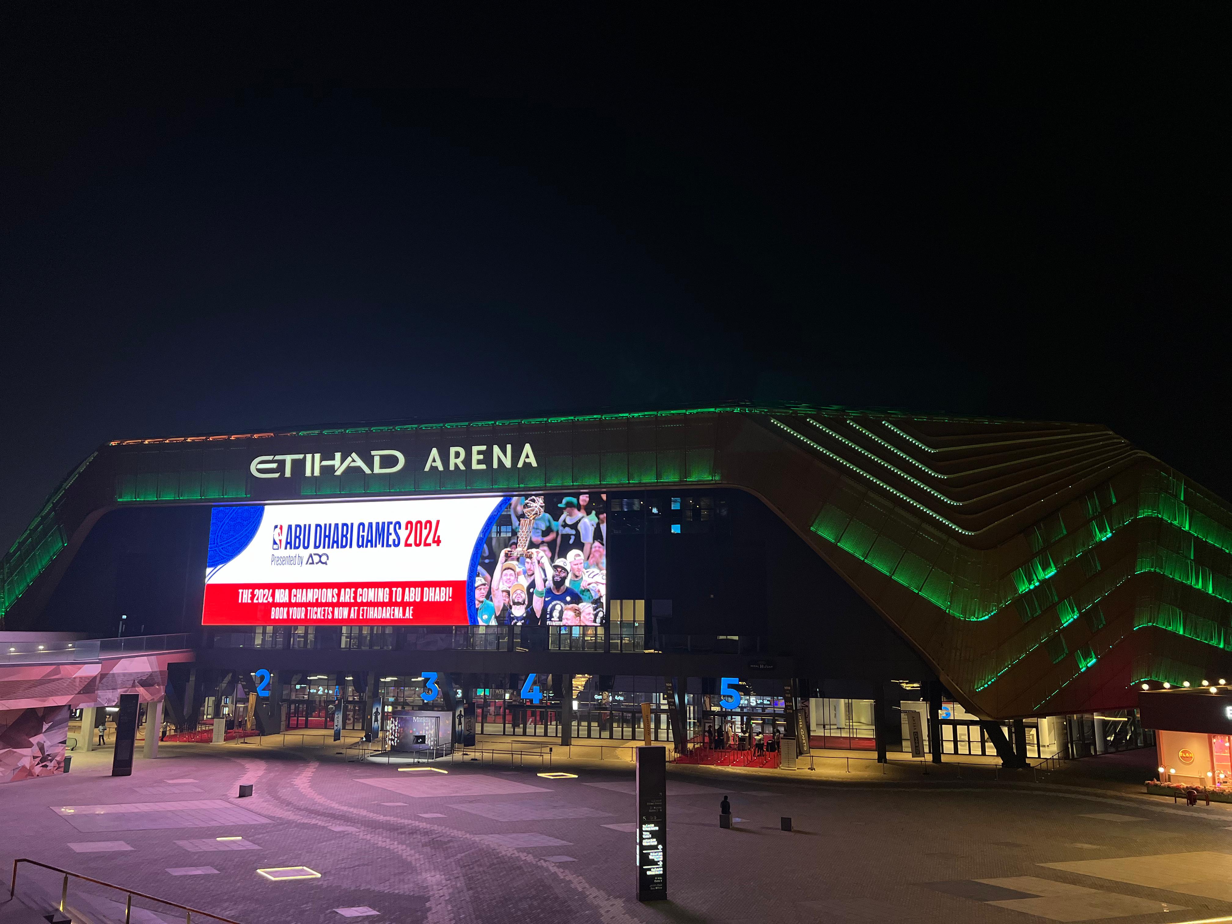 Etihad Arena Goes Green In Celebration Of Boston Celtics’ Record 18th NBA Title