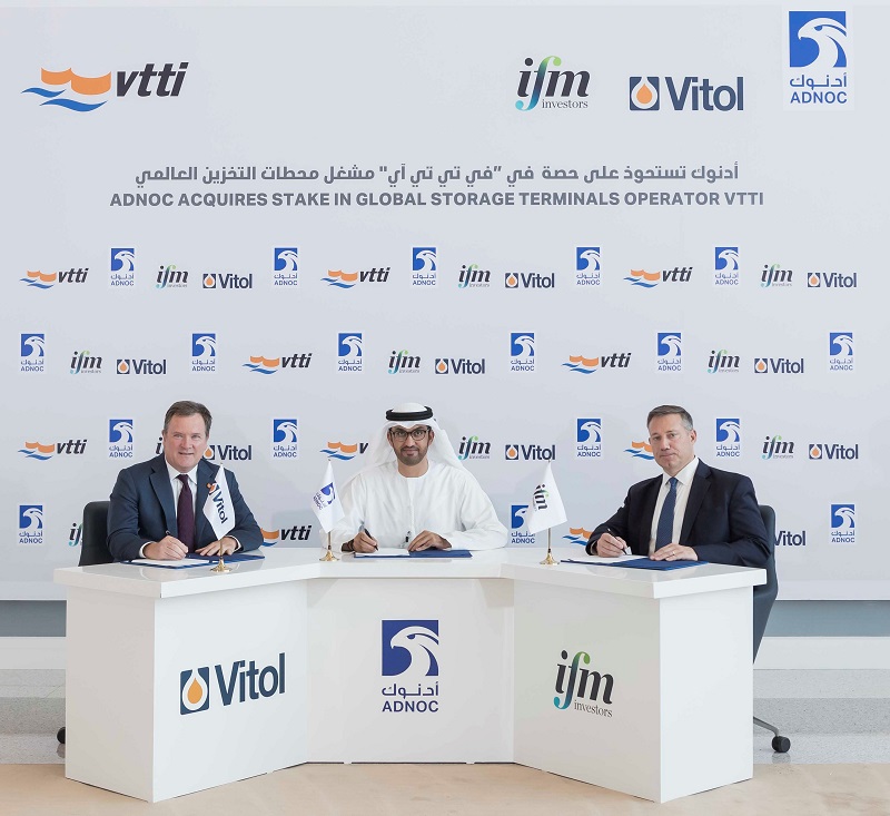 ADNOC Acquires Stake In VTTI, Owner Of Storage Terminals In 14 Countries World-Wide With 60 Million Barrels Of Capacity