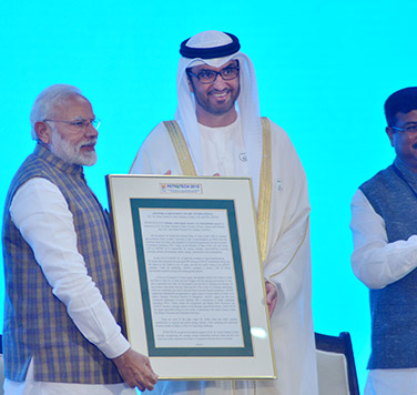 India’s PM Narendra Modi Presents ADNOC Group CEO With “International Lifetime Achievement Award” At Petrotech 2019