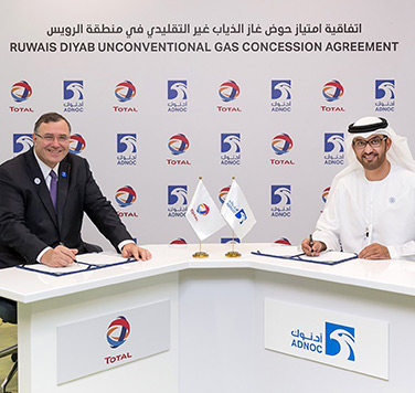 ADNOC Signs Agreement Granting Total A 40% Stake In Unconventional Gas Concession