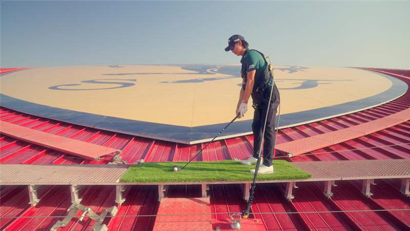 Pro Golfer’s Swing Goes Sky-High At Ferrari World Yas Island, Abu Dhabi