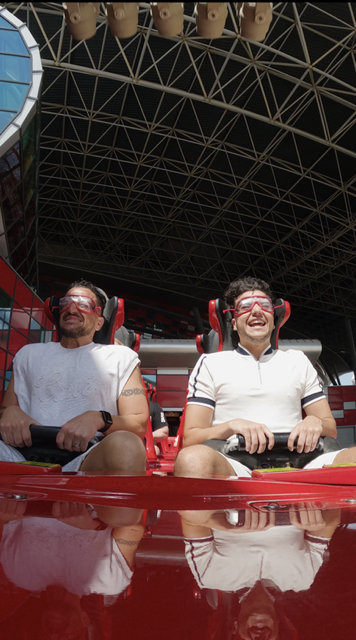 Peter Andre Swaps The Mic For A Loop On Formula Rossa At Ferrari World Yas Island, Abu Dhabi