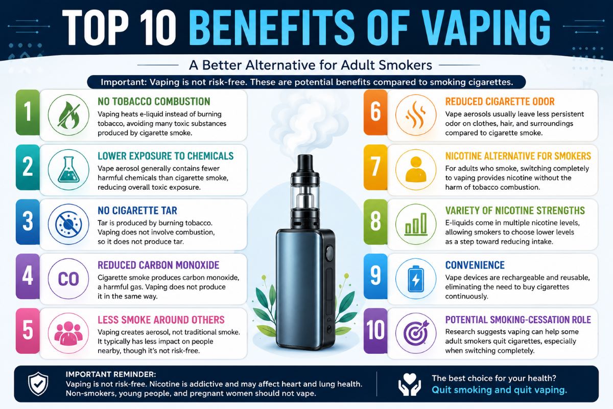 10 Potential Benefits Of Vaping Compared With Smoking