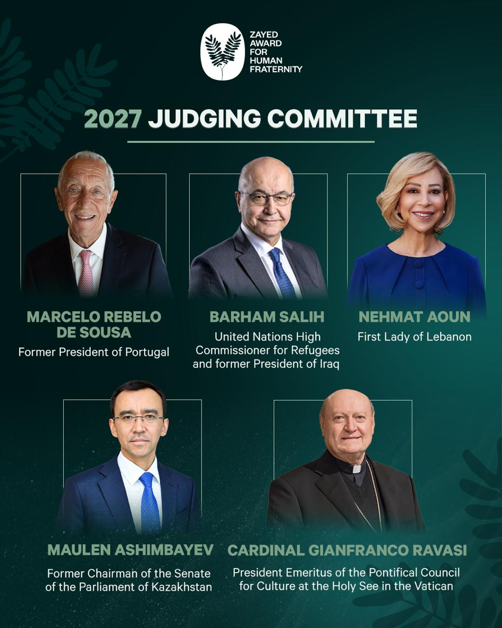 2027 Zayed Award For Human Fraternity Judging Committee Unites Leaders From Government, Humanitarian Action And Culture